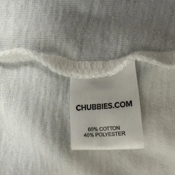 Chubbies “Skys Out Thighs Out” Graphic Pocket Tee Women’s Medium White - Picture 4 of 8